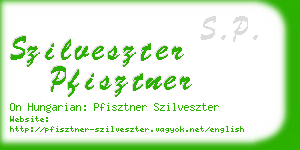 szilveszter pfisztner business card